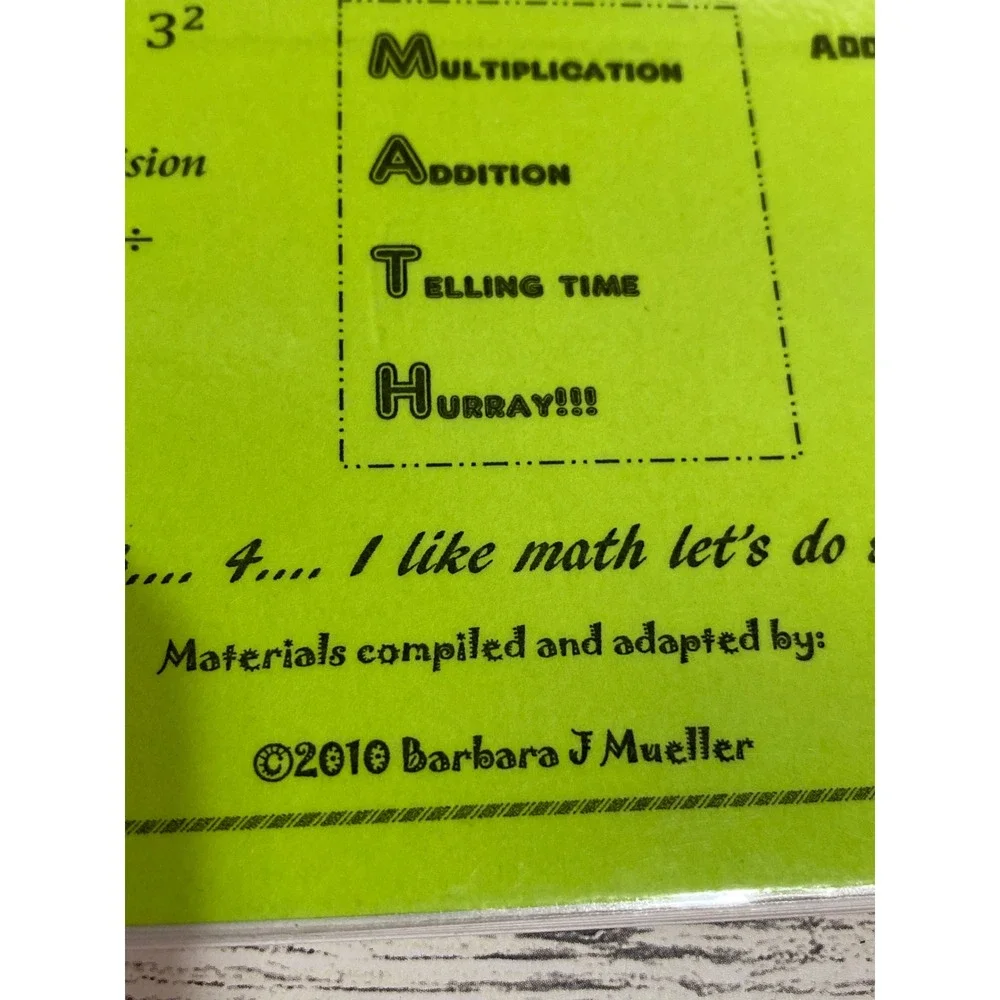 MATH School to Home Reference Guide Barbara J Mueller 2010 Spiral Booklet